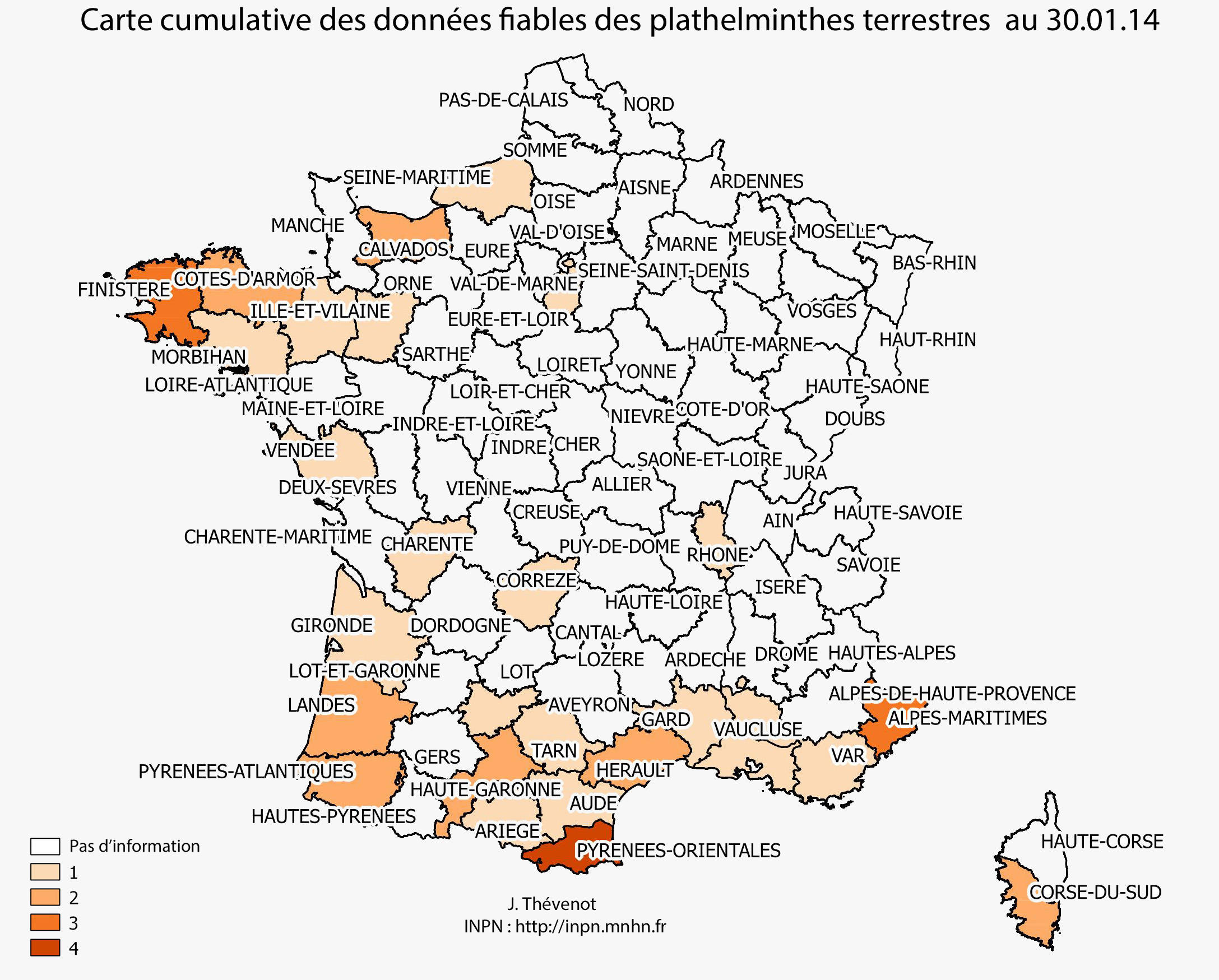 carte distribution platherminthes en France